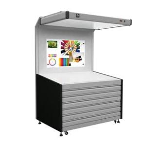 Mesa para evaluación de colores con gaveta